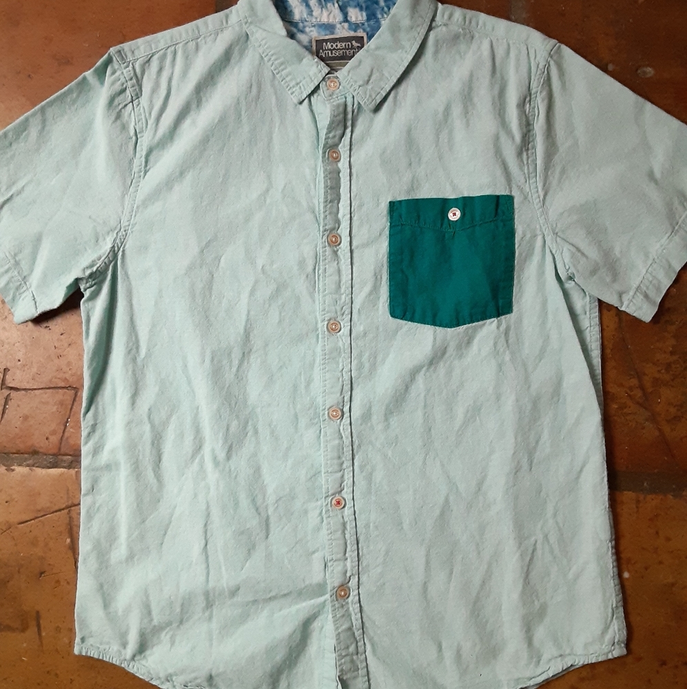 Modern Amusement aqua/real pocket short sleeve